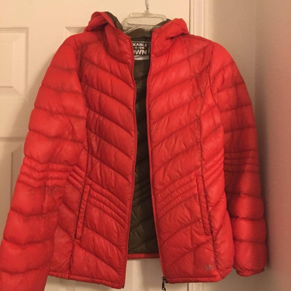 XERSION PUFFER PARKA, Red Packable